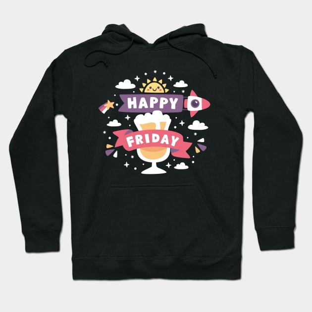 Happy Friday Hoodie by Mako Design 